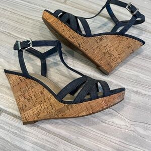 Jessica Simpson Denim Fabric Wedge Sandal